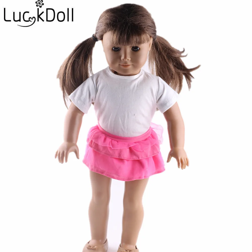 Цветное платье LUCKDOLL без рукавов с бантом для куклы 43 см или 18 дюймовых