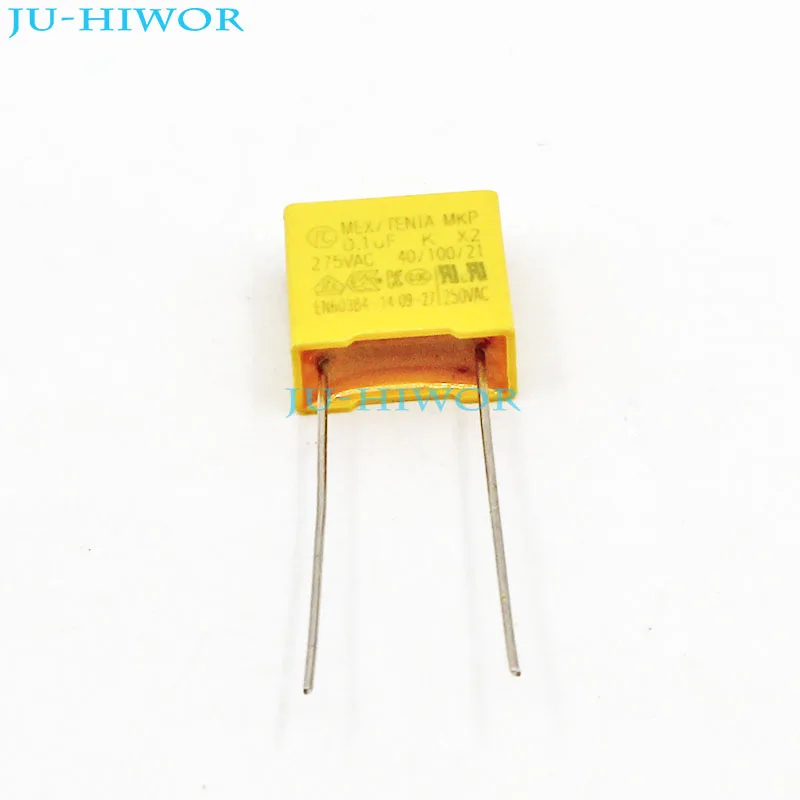 (20 шт./лот) X2 защитного конденсатора (104K 0 1 мкФ 100nF 275V 10% высокого разрешения 10 мм