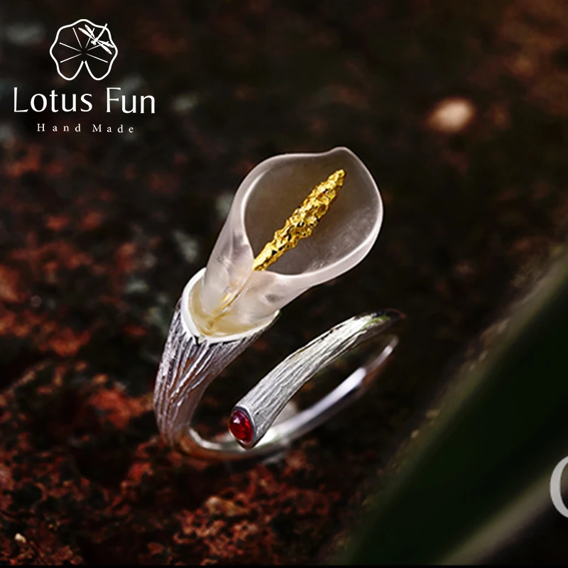 Женское дизайнерское кольцо Lotus Fun регулируемое из настоящего стерлингового