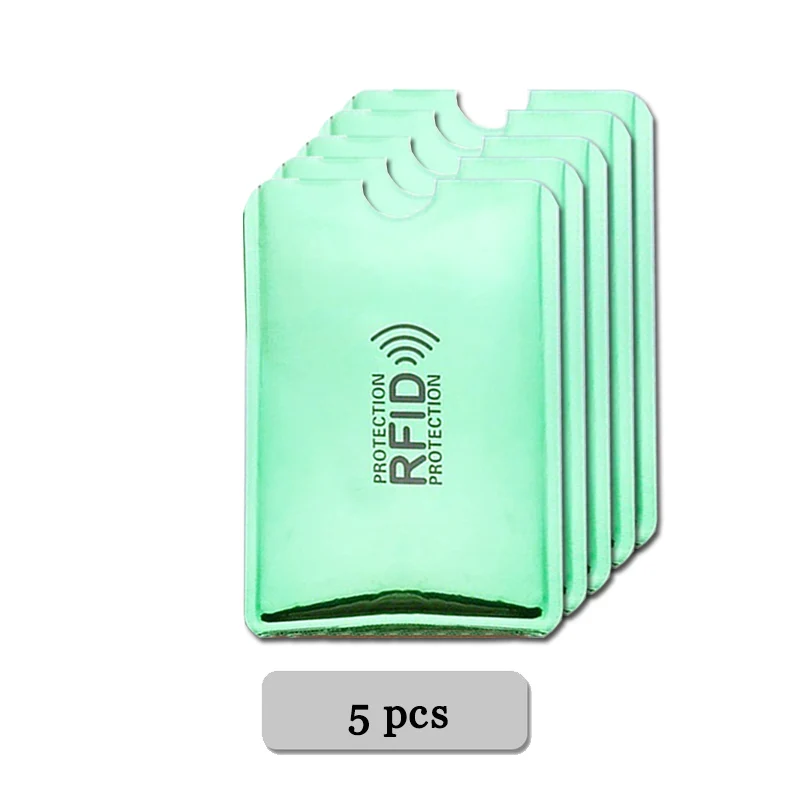 5 pcs Green 20 шт Анти Rfid Блокировка ридер замок банк держатель для карт ID банковский Чехол для карт студенческий милый ID карты Кошелек паспорт бизнес Bancaire - Цвет: 5 pcs Green