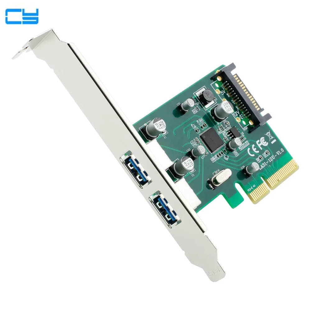 PCI E 4X к USB 3 1 Type A Тип 2 порта женский + SATA Блок питания адаптер карта добавить на