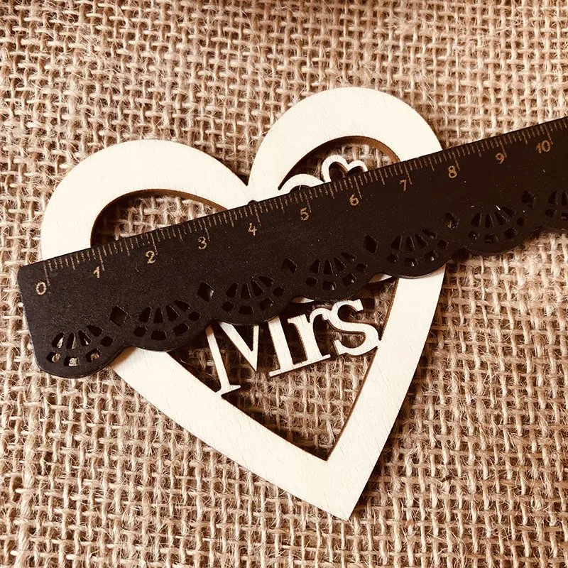 10 шт Mr & Mrs выдолбленный деревянный знак сердца для свадьбы/свадебный душ домашние