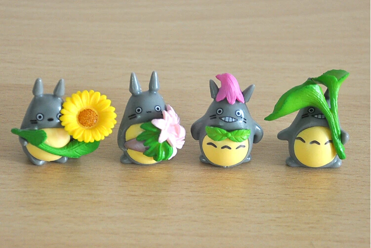 8 шт./лот 4 см Totoro мультяшная серия мини виниловая кукла ландшафтное растение |