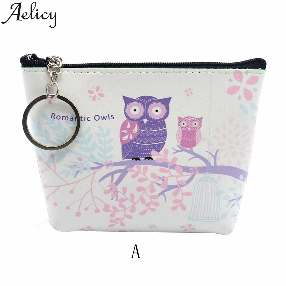 Мини-кошельки с принтом Совы Aelicy Женский кошелек кошками кредитная карта сумка