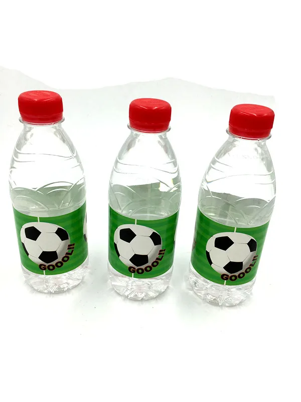 6 шт./лот Футбольная бутылка для воды этикетка Детские вечерние украшения на день