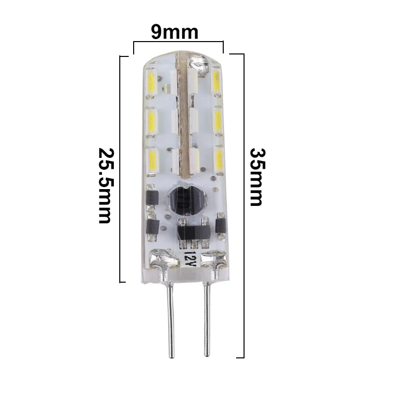 10х Светодиодная лампа g4 12 В SMD3014 24 светодиода кукуруза Ac/Dc силиконовый мини