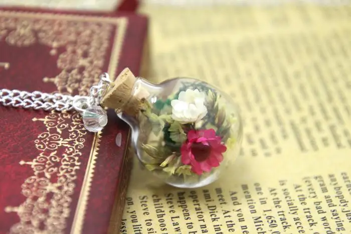 10 шт сушеные Красочные цветок и террариум с мхом Стекло глобус бутылка ожерелье