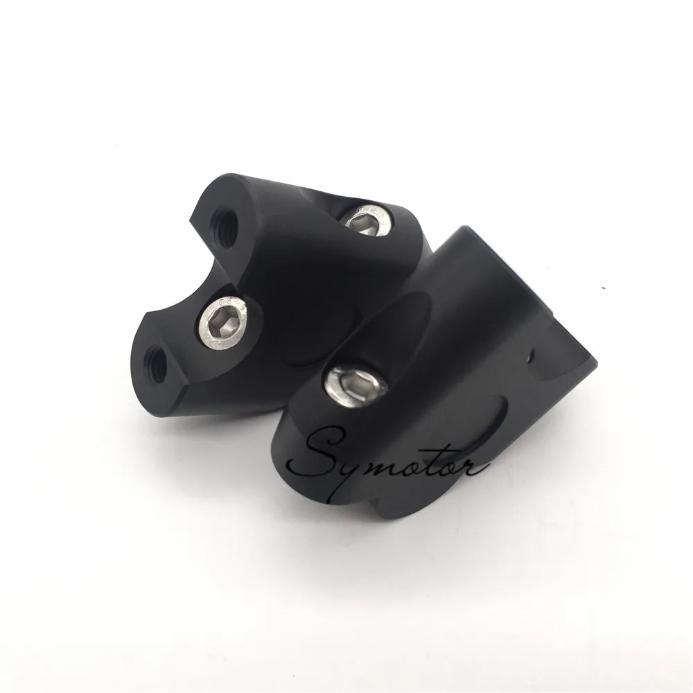 S. UYUE для Triumph Honda Yamaha Suzuki Kawasaki 2pcs 7/" 22 мм Мотоцикл с ЧПУ алюминиевый руль стоячий зажим Крепление конус - Цвет: Black