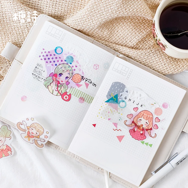 40 шт./упак. Kawaii аниме девушка декоративная наклейка DIY планировщик дневник