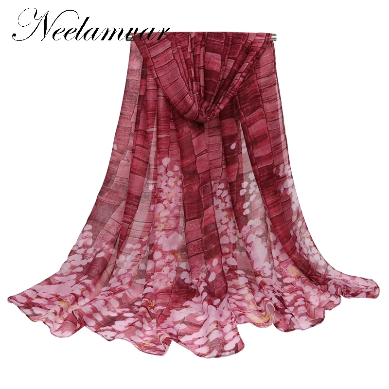 Женская длинная шаль в европейском стиле с цветочным принтом геометрическим