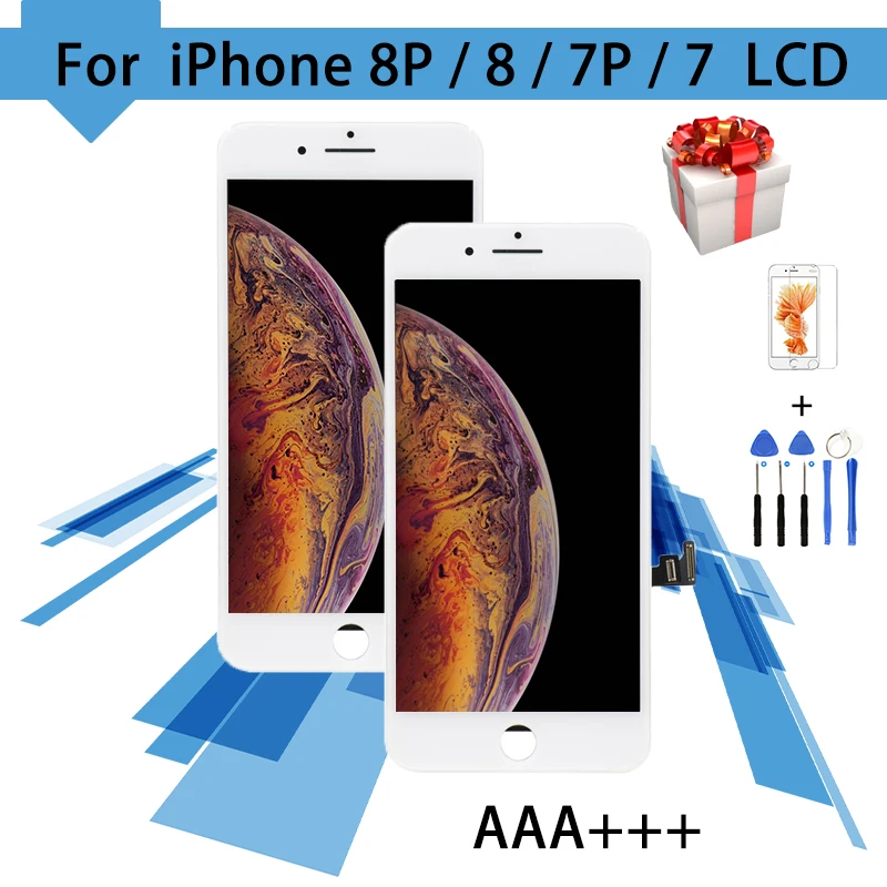 100% протестированный ЖК дисплей для iPhone 7 8 Plus A1864 сенсорный экран дигитайзер в