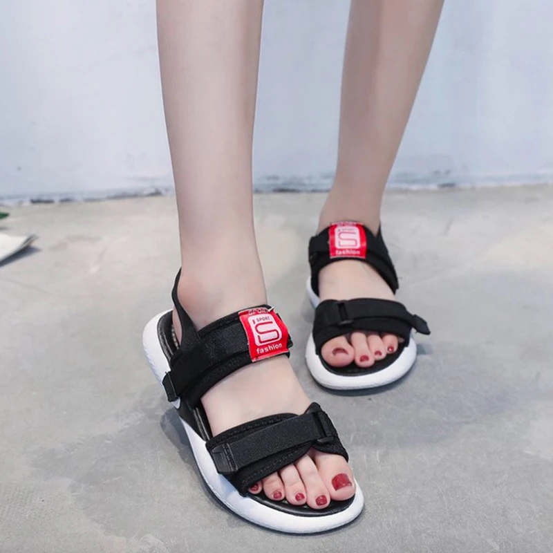 Women Sandals 2019 Fashion Summer Shoes Flats Platform Breathable elastic fabric sandals Ultralight Casual | Обувь