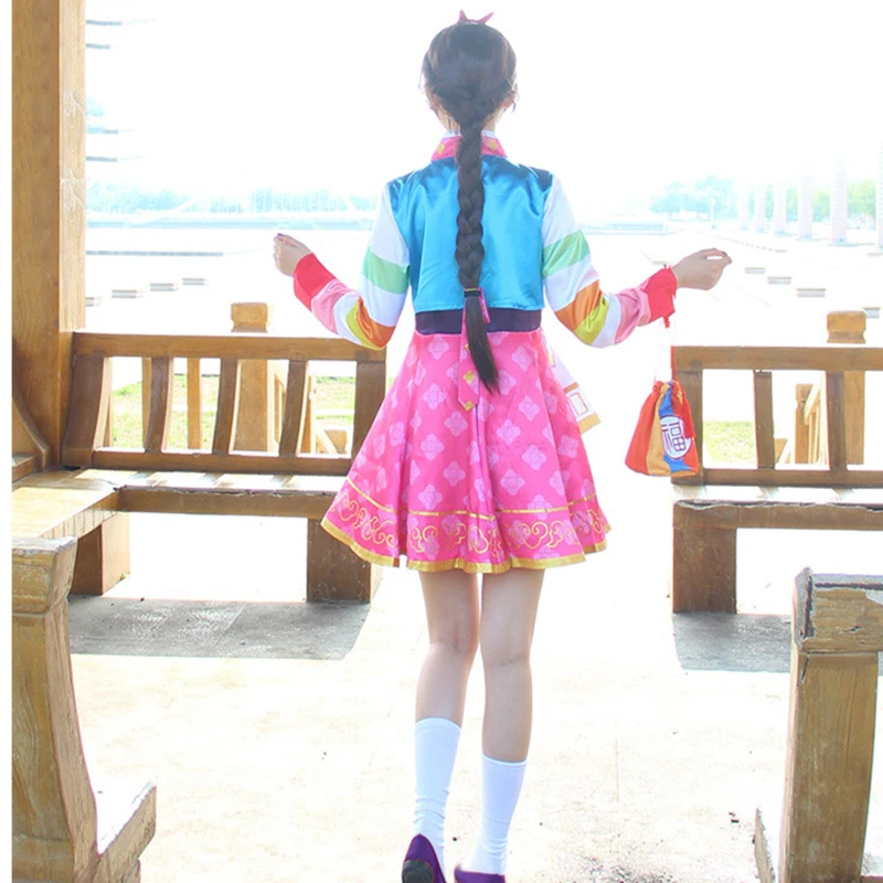 [В наличии] Новогодняя кожаная Версия игры OW D.VA платье Hanbok + аксессуары косплей