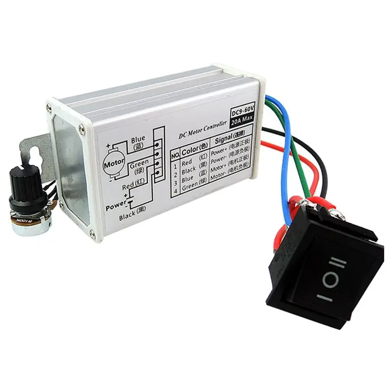 12V 24V PWM DC мотор бесступенчатый регулятор переменной скорости переключатель с