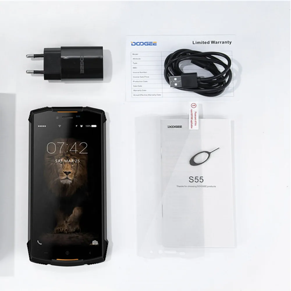 DOOGEE S55 4 ГБ 64 водонепроницаемый мобильный телефон с IP68 5 &quotHD + Android 8 0 Octa Core 13MP Камера
