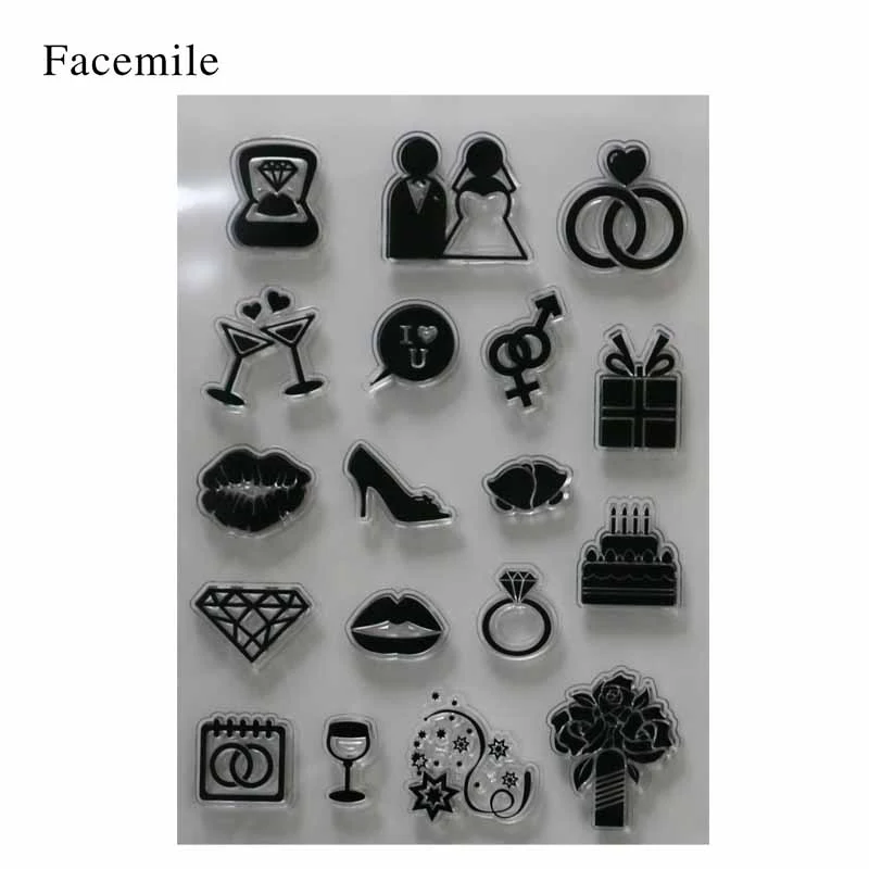 Facemile 12 различных типов на выбор прозрачные резиновые марки DIY Скрапбукинг