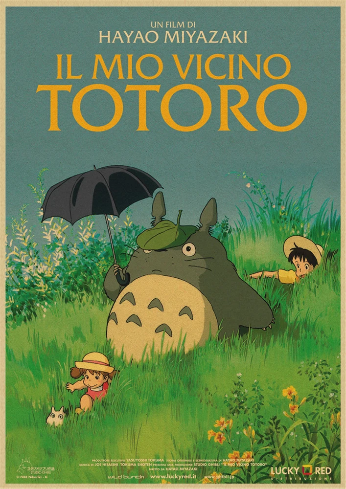 Хаяо Миядзаки мультфильм Tonari no Totoro ретро крафт-бумага плакат ВИНТАЖНЫЙ ПЛАКАТ украшение комнаты - Цвет: Небесно-голубой
