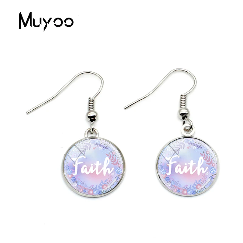 Классический Стих Библии Jewelry Кулон ручной работы Faith серьги в виде рыбьего