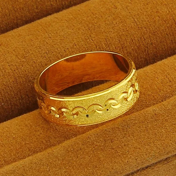 Новое поступление! Модное мужское и женское Ювелирное кольцо золотого цвета 24k GP