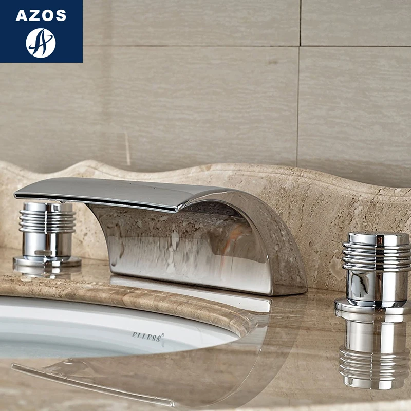 Azos Split FaucetDiscoloration водопад латунный хромированный переключатель холодной и