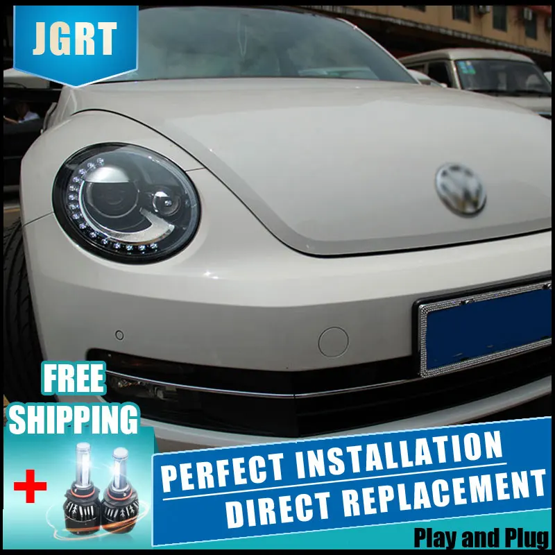 2 шт. светодиодный головной светильник s для VW Beetle 2013 2015 Автомобильный с двойной