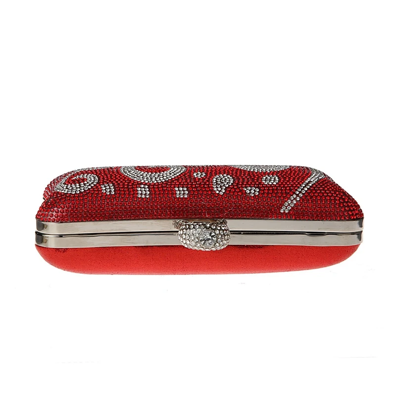 Хит продаж 2016 красная вечерняя сумка Женская Банкетная Сумочка с цирконом клатч