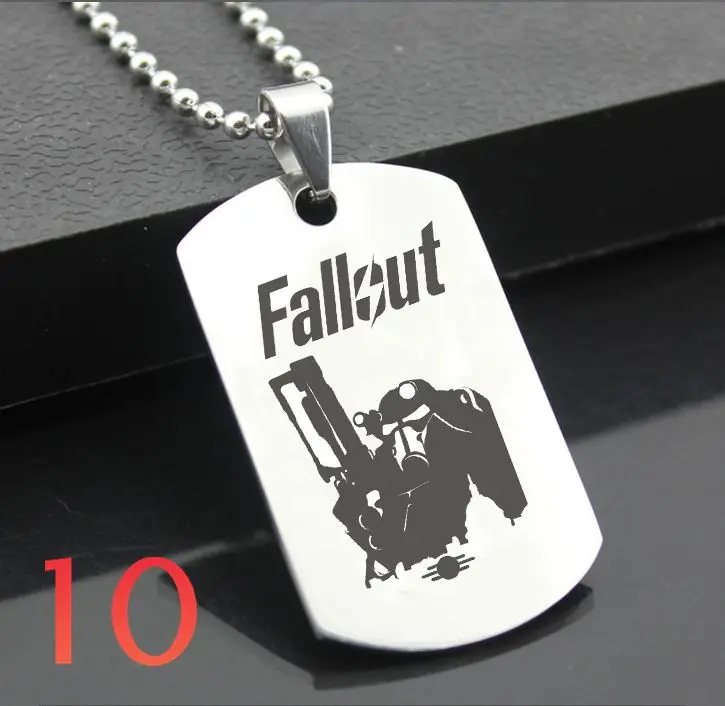Черный Идеальный JL Fallout западный стиль армейская карточка персонализированные Diy буквы кулон сталь ожерелье персонализированные подарки FSYX01 - Цвет: Черный
