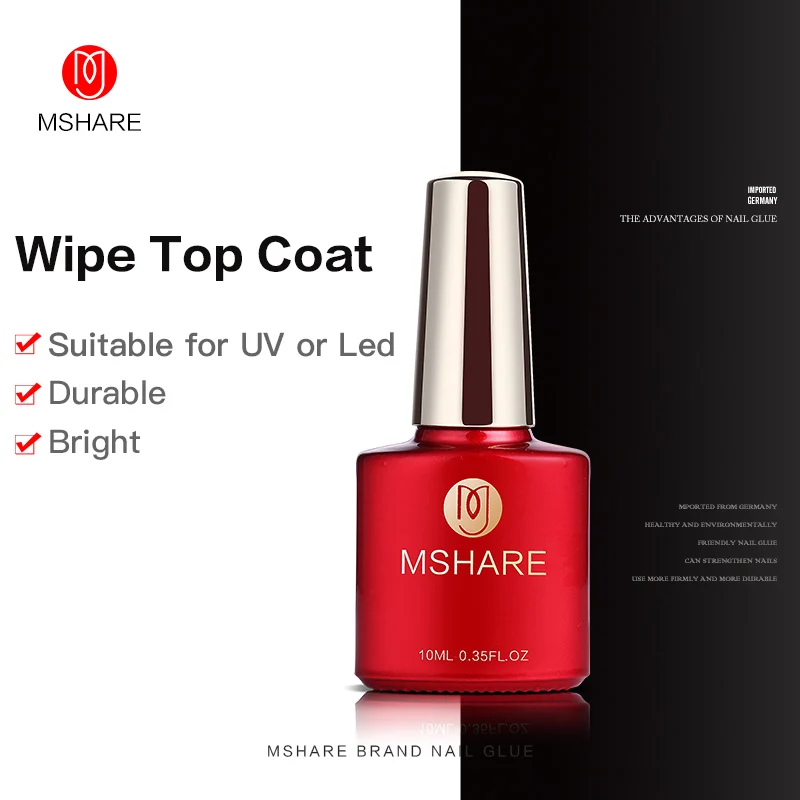 УФ Гель лак MSHARE 10 мл светодиодный блестящий|top coat|coat uvtop coat finish |