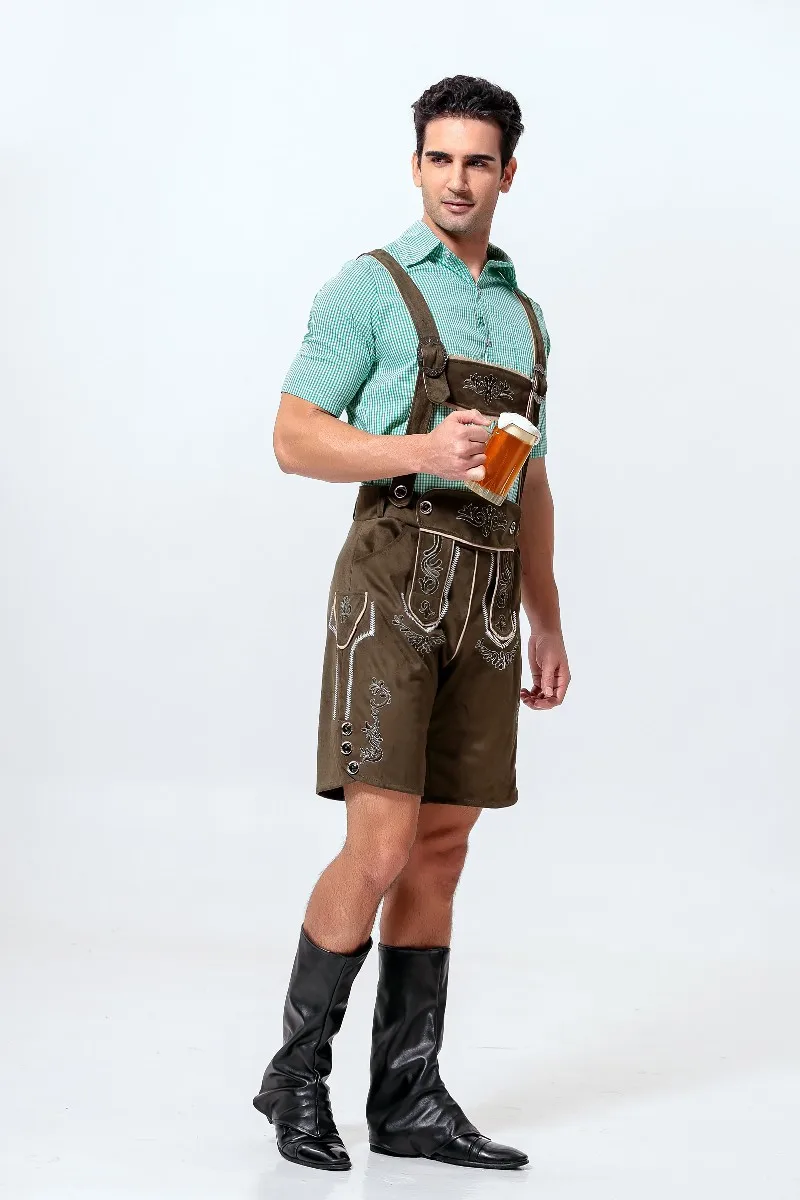 Мужские костюмы Октоберфест, хлопок, кашемир, кожа, Lederhosen, вечерние, для косплея, официанта, фермера, игровые костюмы, Размеры M, L, XL