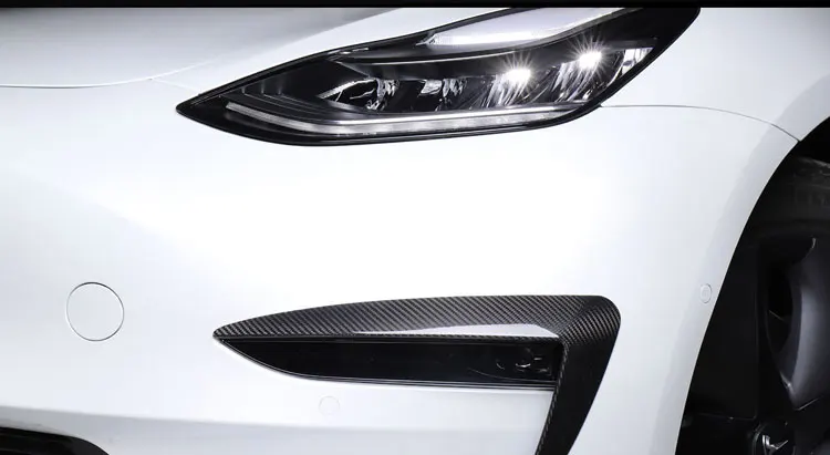 LUCKEASY автомобильный бампер из углеродного волокна модификация для Tesla модель 3- защита фар украшение