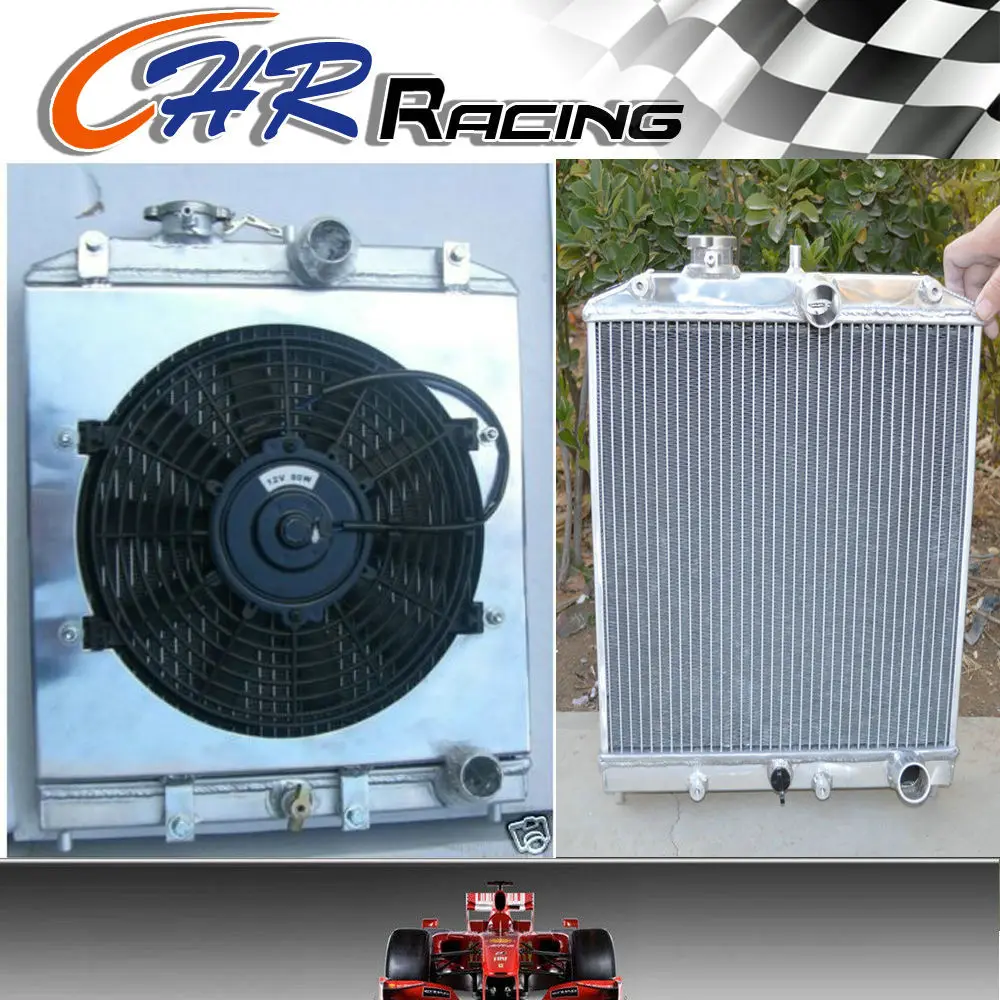 32MM IN/OUT PIPE 40mm Core Aluminum Radiator FOR 92-00 Honda Civic EK EG B16 B18 92 00 +FAN + SHROUD | Автомобили и мотоциклы