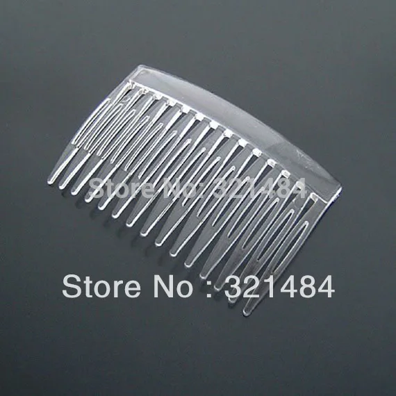 free shipping 200piece/Lot 7*4cm 14 teeth White clear plastic hair comb findings