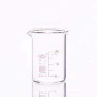 5pcs beaker in low formcapacity 25mlouter diameter34mmheight50mmlaboratory beaker