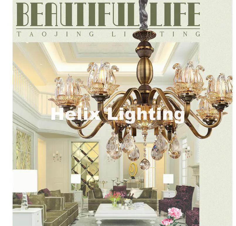 Античная латунная цветная люстра светильник с железной рамой медная роскошный
