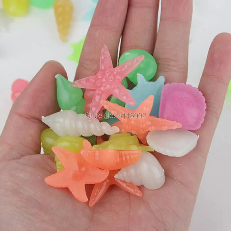 1000 шт. светящиеся камни для океанской раковины украшение аквариума светящееся в