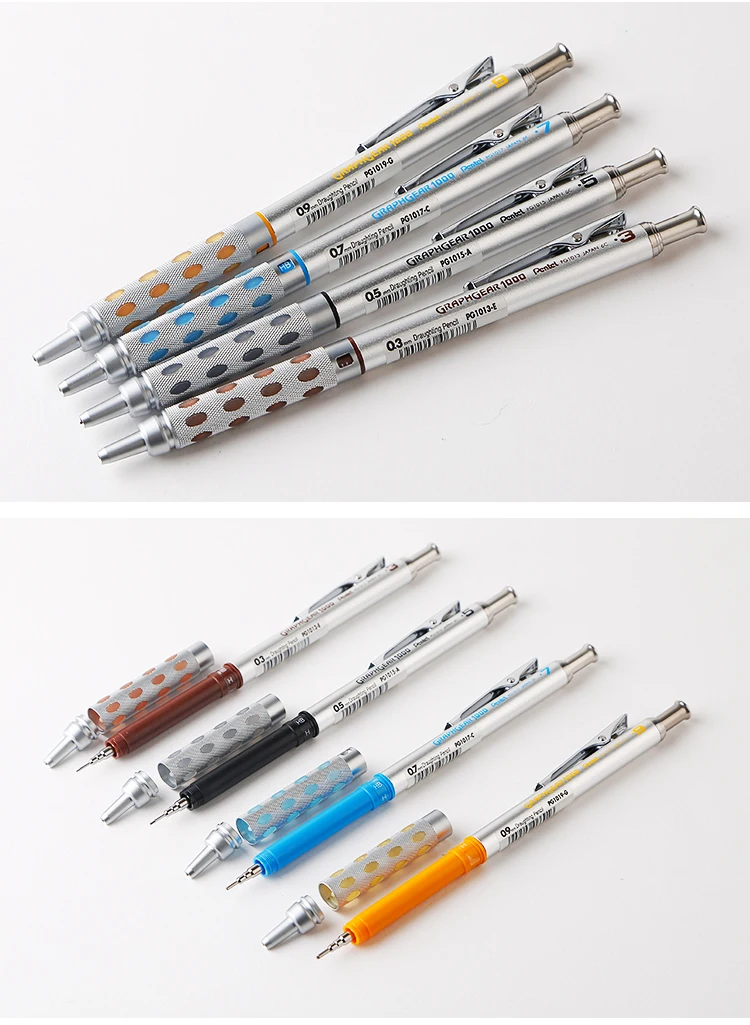 Одна деталь Pentel GraphGear 0,3/0,5/0,7/0,9 мм 1000 Алюминий баррель высокое качество составление механический карандаш