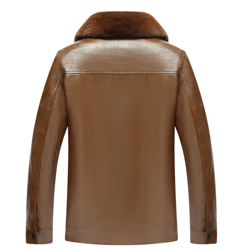 5XL 6XL Теплая Флисовая кожаная мужская куртка зимняя Толстая Повседневная