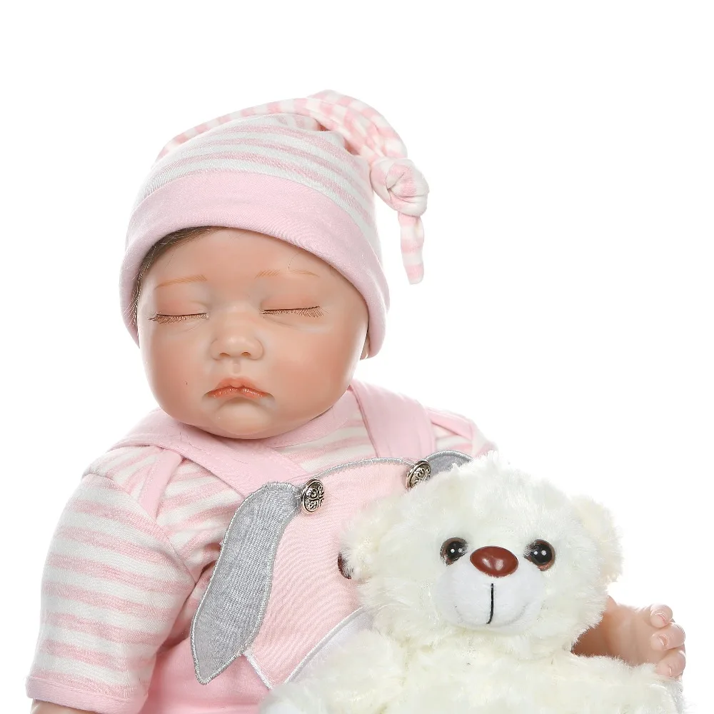 NPK 55 см bebe реалистичные reborn Близнецы Детские куклы спящие/просыпающиеся реалистичные, из мягкого силикона реальное касание Утяжеленные волосы с корнями тела