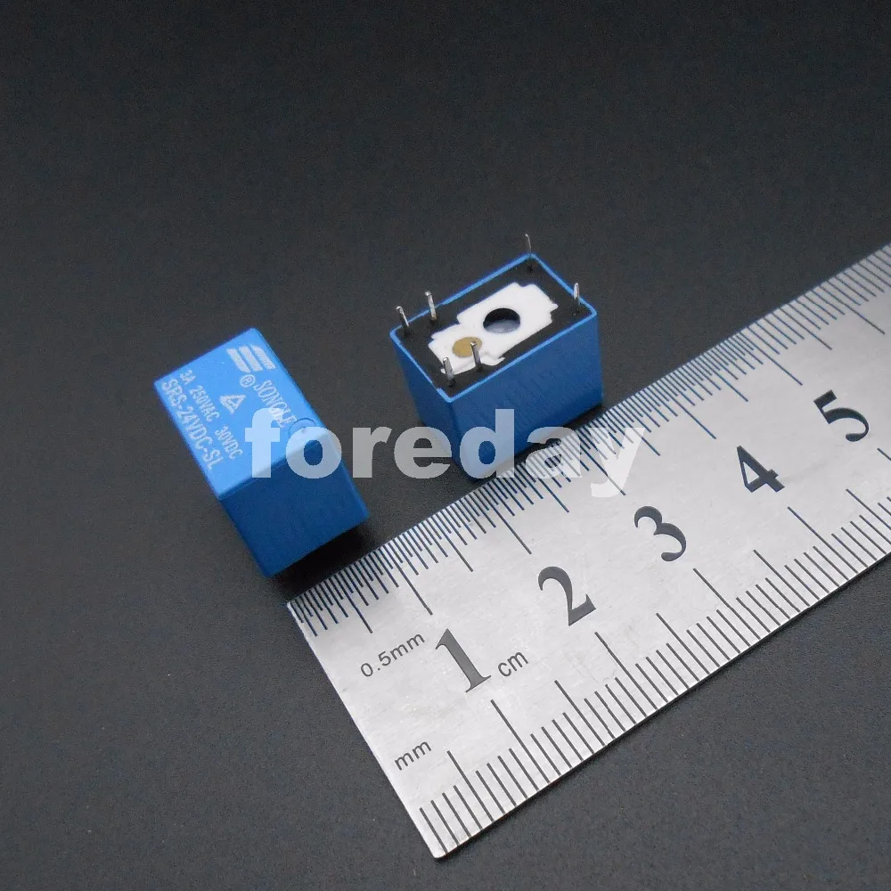 100 шт. SONGLE реле мощности SRS PCB 6 контактов синий 5 В 9 12 24 стандартная фотография|power