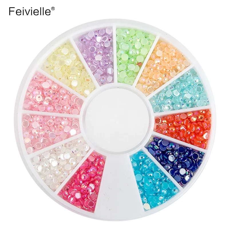 Популярные наклейки Feivielle 12 цветов 2 0 мм для украшения колес Блестящие Стразы