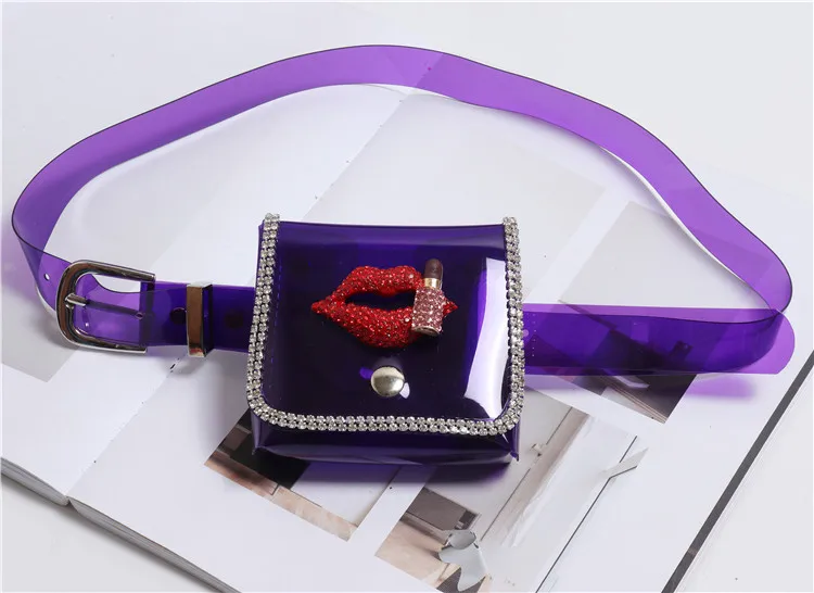 purple Mihaivina/поясные сумки со стразами из ПВХ, Женские поясные сумки, голографическая поясная сумка для губ, Женская дорожная сумка для телефона, поясные функциональные сумки - Цвет: purple