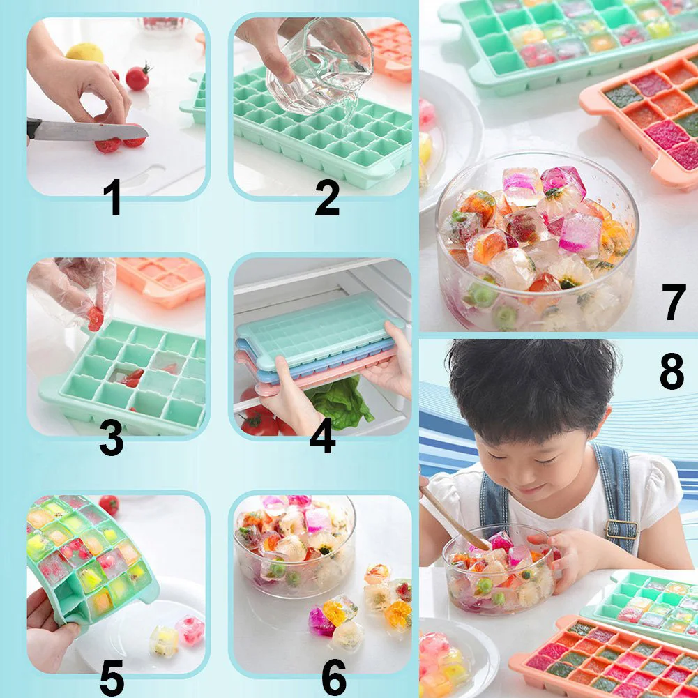 36 сеток силиконовый ледяной куб желе лоток плесень с крышкой домашний кухонный