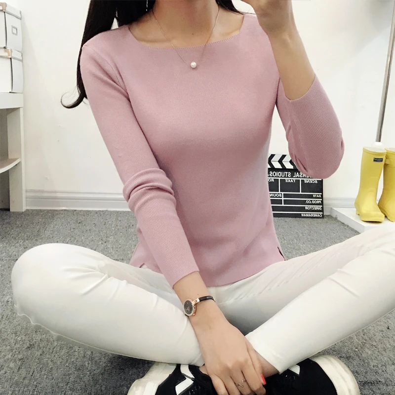 

2017 Hitz short sleeved shirt collar Pullover Sweater Korean female thin
