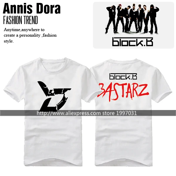 Футболка с короткими рукавами логотипом KPOP B Zico TAEIL bbomba JAEHYO U.KWON PARK KYUNG P.O bastarz|t-shirt