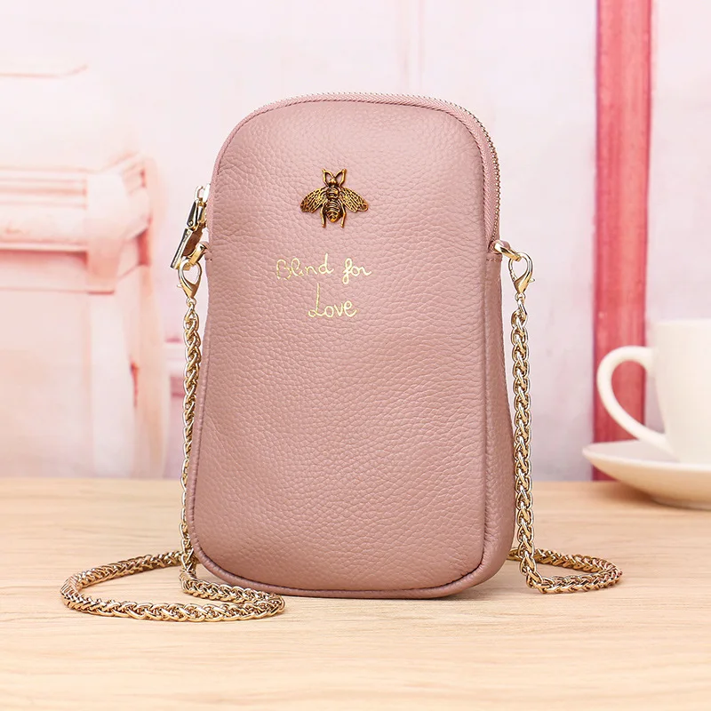 Красный карман для мобильного телефона Маленькая Сумочка через плечо с цепочкой