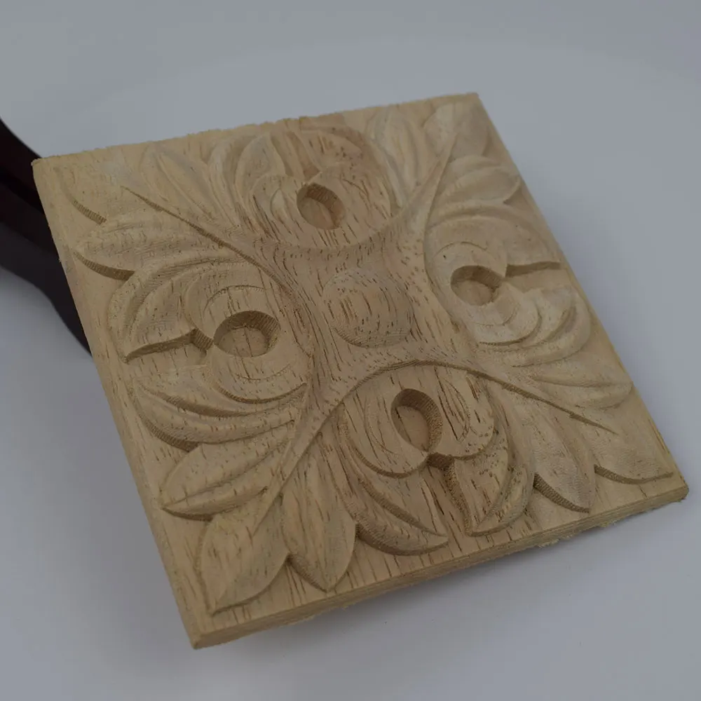 Ретро квадратная деревянная аппликация наклейки с резьбой угловая Onlay