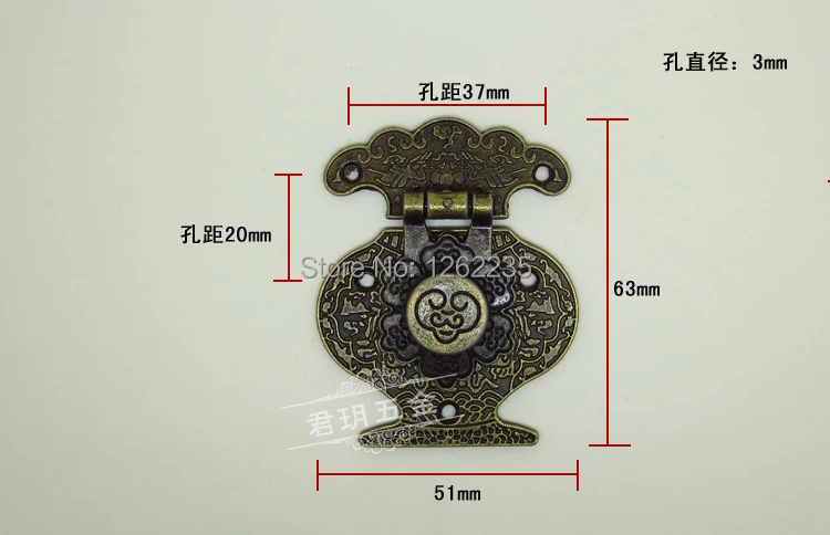 51*63 мм фурнитура для мебели Сплав пряжка Фортуна Античные деревянные ящики чая