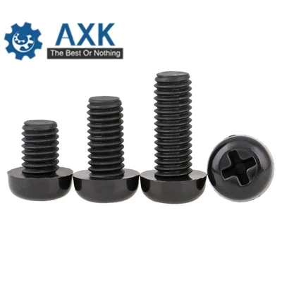 100Pcs/60Pcs Nylon Screw M4 M5 White/Black Nylon Plastic Insulation Phillips Cross Recessed Round Pan Head Machine Screws Bolt