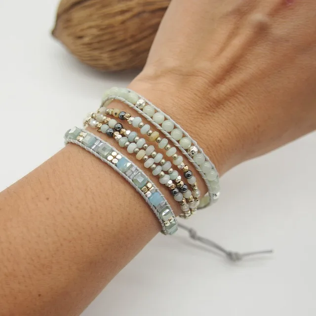 IUNIQUEEN Boho Chakra Rhinestone Imperial Jasper Druzy Mix Bead 5 Wraps Bracelet Collection IUNIQUEEN Boho Chakra Rhinestone Imperial Jasper Druzy Mix Bead 5 Wraps Bracelet Collection