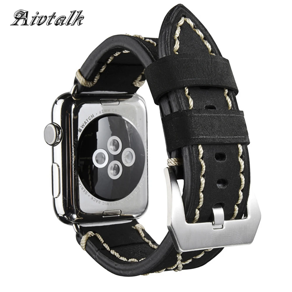 Avitalk Натуральная кожа ремешок для часов Ремешок аpple наручных iwatch из коровьей кожи